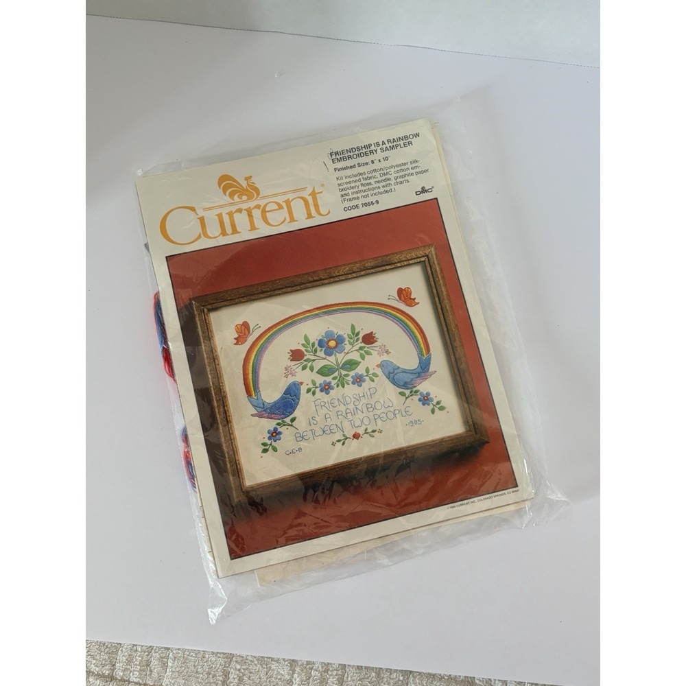 Current Friendship Is A Rainbow  Sampler Embroidery Kit 7055-9‎ 8x10 Sealed